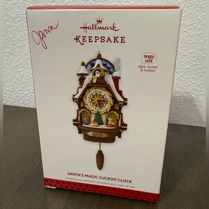 Hallmark Keepsake Santa's Magic Cuckoo Clock - Brown and White